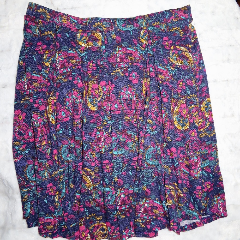LULAROE MADISON SKIRT SIZE 2XL 18/20 PAISLEY MULTI